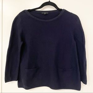 COS Ribbed 3/4 Sleeve Cotton Sweater size Small